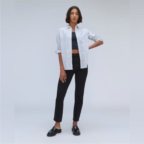 Everlane | Womens The Original Cheeky Jean Black Denim Straight Leg High Rise 27 - Picture 2 of 10